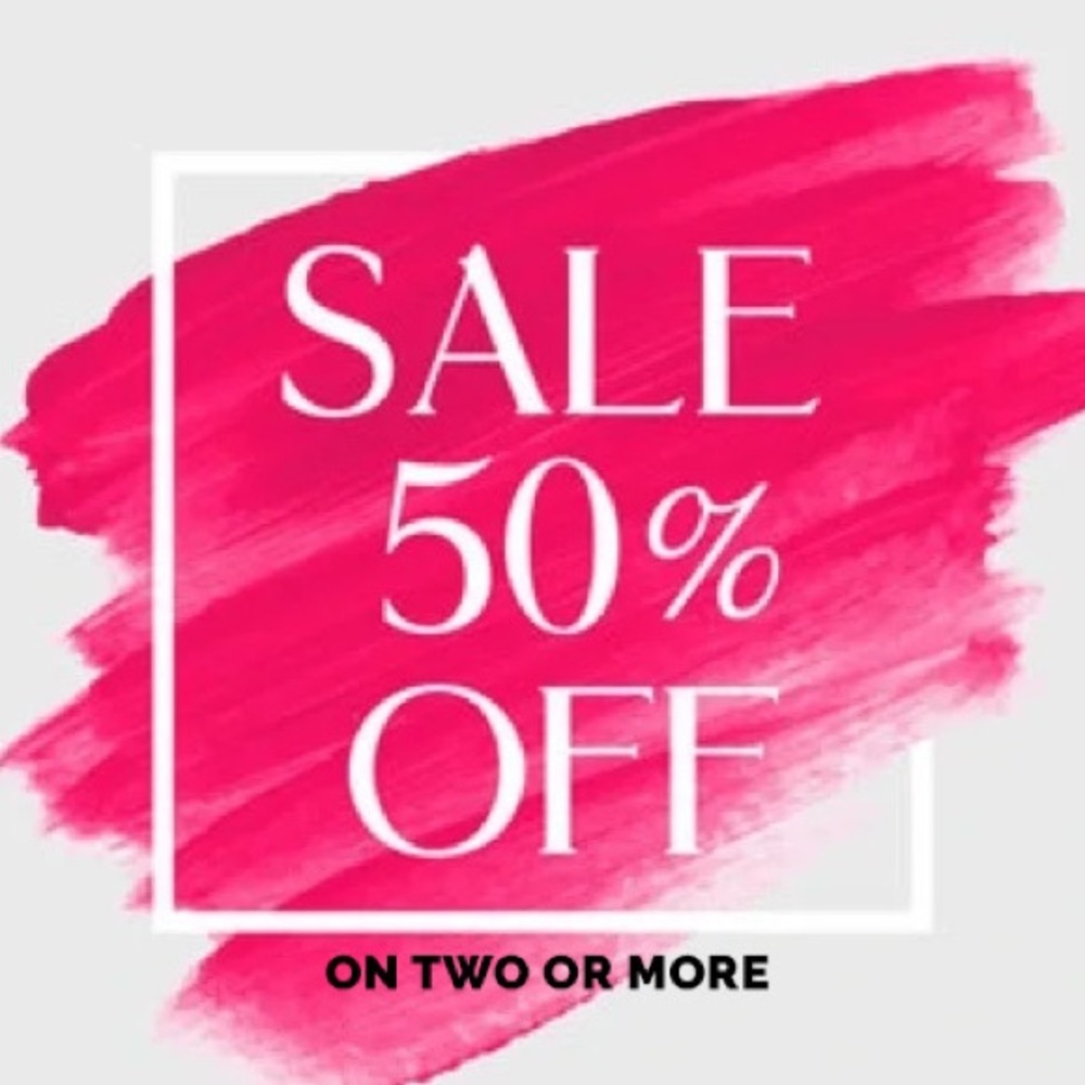 Buy two items and get 50% off original price of both!